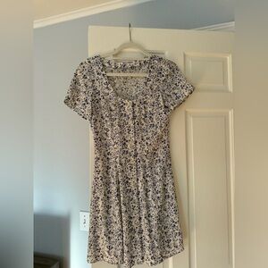 Floral Blue and White Women's Dress